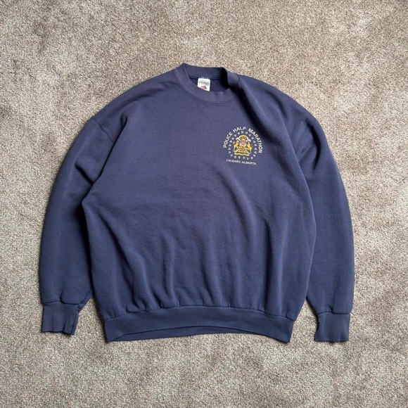 Other - BLUE VINTAGE "POLICE HALF MARATHON" SWEATSHIRT